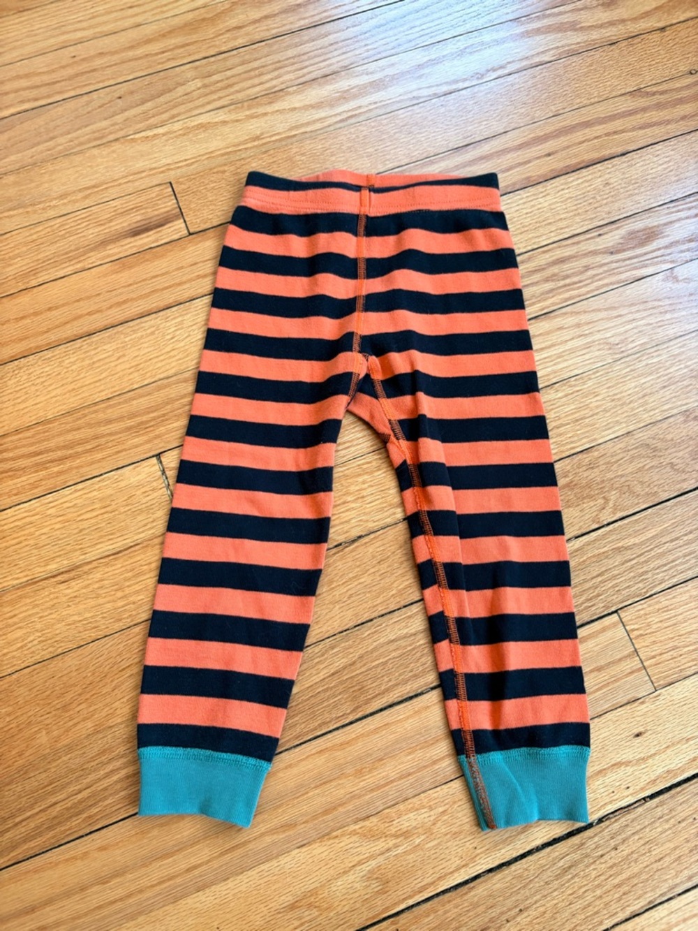 Hanna Andersson Kids Orange and Black Striped Halloween Leggings Pj Pants